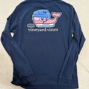 Boys Vineyard Vines Navy Long Sleeve Ice Hockey Shirt